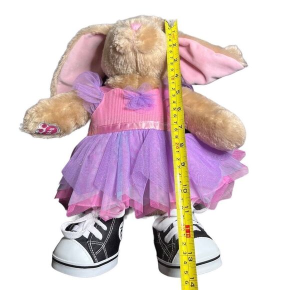 Build A Bear Workshop Bunny with Tulle Sparkle Dress and Sneakers - Picture 6 of 9